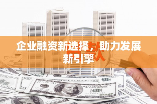 荷塘企业融资新选择，助力发展新引擎