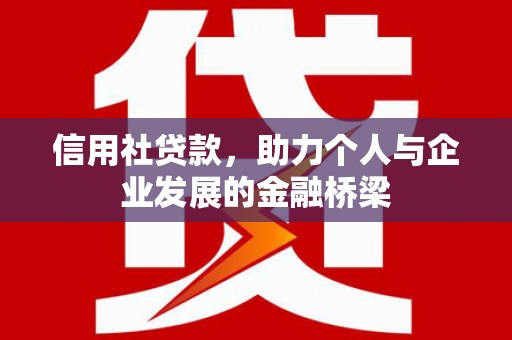 荷塘信用社贷款，助力个人与企业发展的金融桥梁