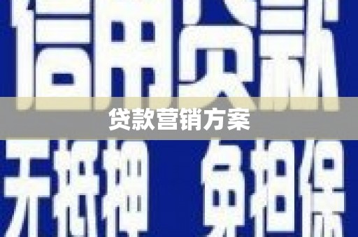 荷塘贷款营销方案