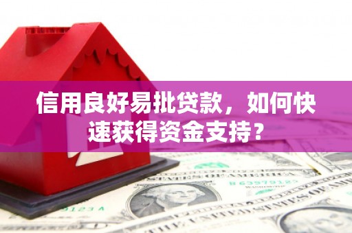 荷塘信用良好易批贷款，如何快速获得资金支持？