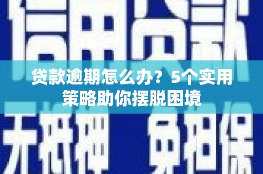 荷塘贷款逾期怎么办？5个实用策略助你摆脱困境