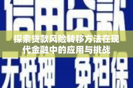 荷塘探索贷款风险转移方法在现代金融中的应用与挑战