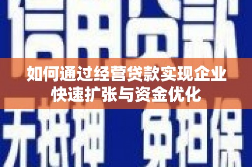 荷塘如何通过经营贷款实现企业快速扩张与资金优化