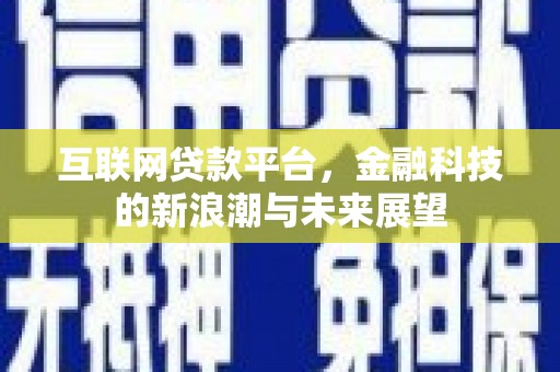 荷塘互联网贷款平台，金融科技的新浪潮与未来展望