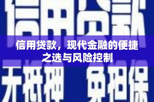 荷塘信用贷款，现代金融的便捷之选与风险控制