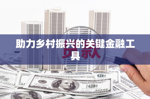 荷塘助力乡村振兴的关键金融工具