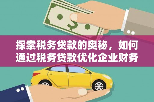 荷塘探索税务贷款的奥秘，如何通过税务贷款优化企业财务