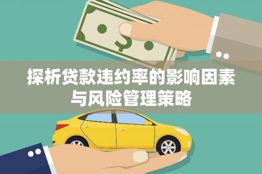 荷塘探析贷款违约率的影响因素与风险管理策略