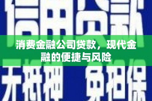 荷塘消费金融公司贷款，现代金融的便捷与风险