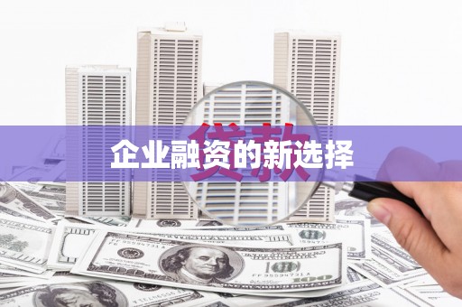 荷塘企业融资的新选择