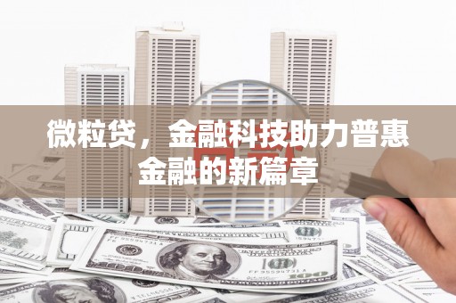荷塘微粒贷，金融科技助力普惠金融的新篇章