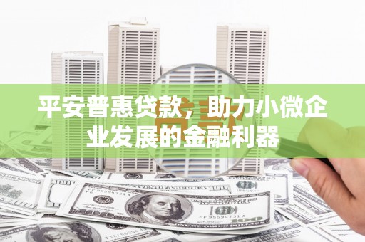 荷塘平安普惠贷款，助力小微企业发展的金融利器