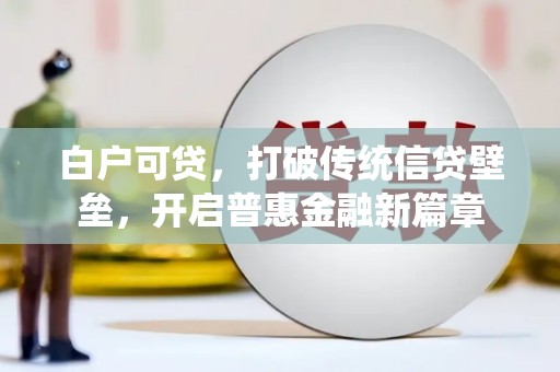 荷塘白户可贷，打破传统信贷壁垒，开启普惠金融新篇章
