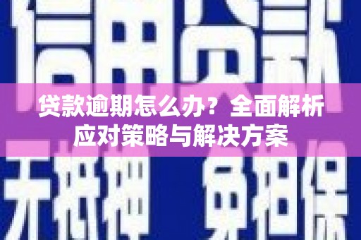 荷塘贷款逾期怎么办？全面解析应对策略与解决方案