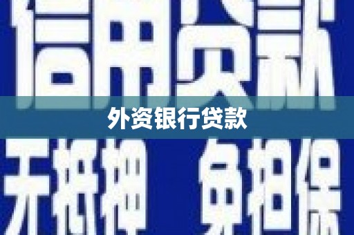 荷塘外资银行贷款