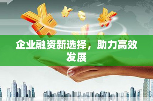 荷塘企业融资新选择，助力高效发展