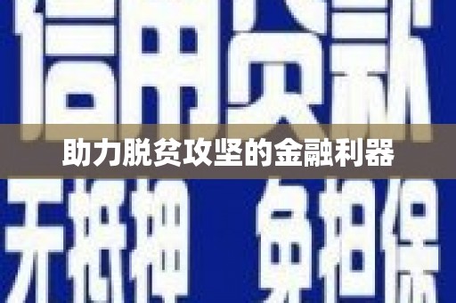 荷塘助力脱贫攻坚的金融利器